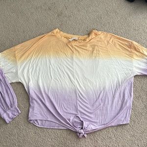 Never worn!  So soft!  Flowy, front knot long sleeve tee